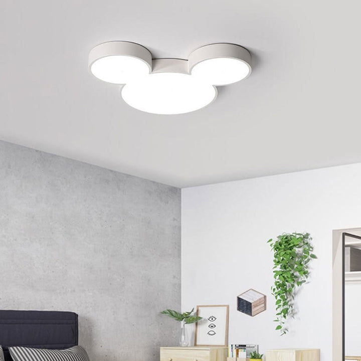 Contemporary Creative Mouse Cartoon Slim LED Flush Mount Ceiling Light For Living Room &amp; Bedroom