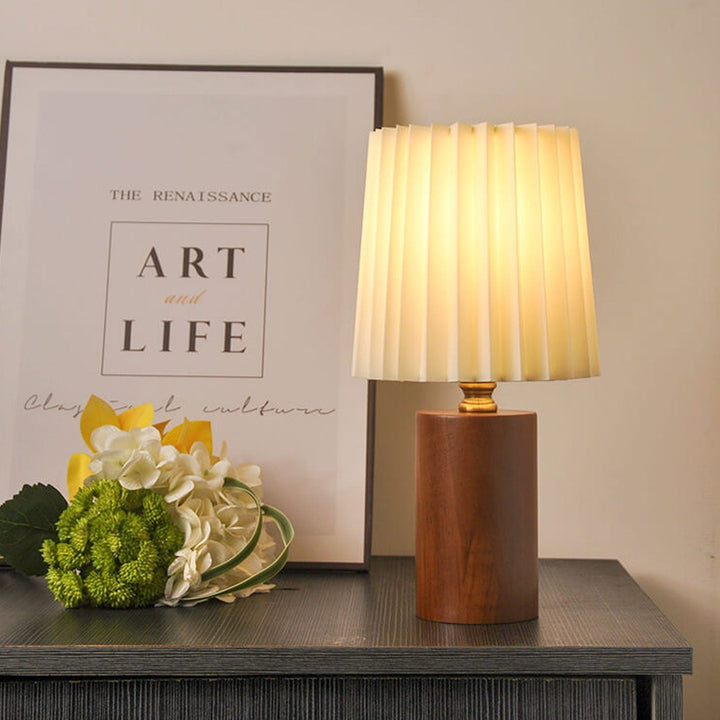 Vintage Korean Solid Wood Table Lamp for Living Room | Havora Designer Lighting
