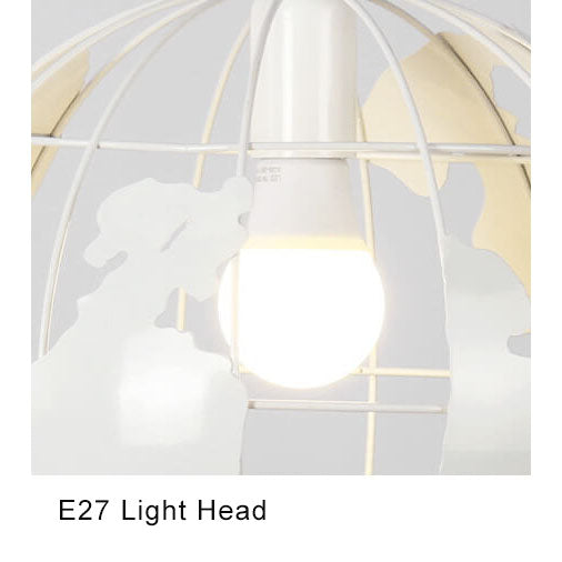 Contemporary Creative Round Earth Shaped Iron 1-Light Pendant Light For Living Room
