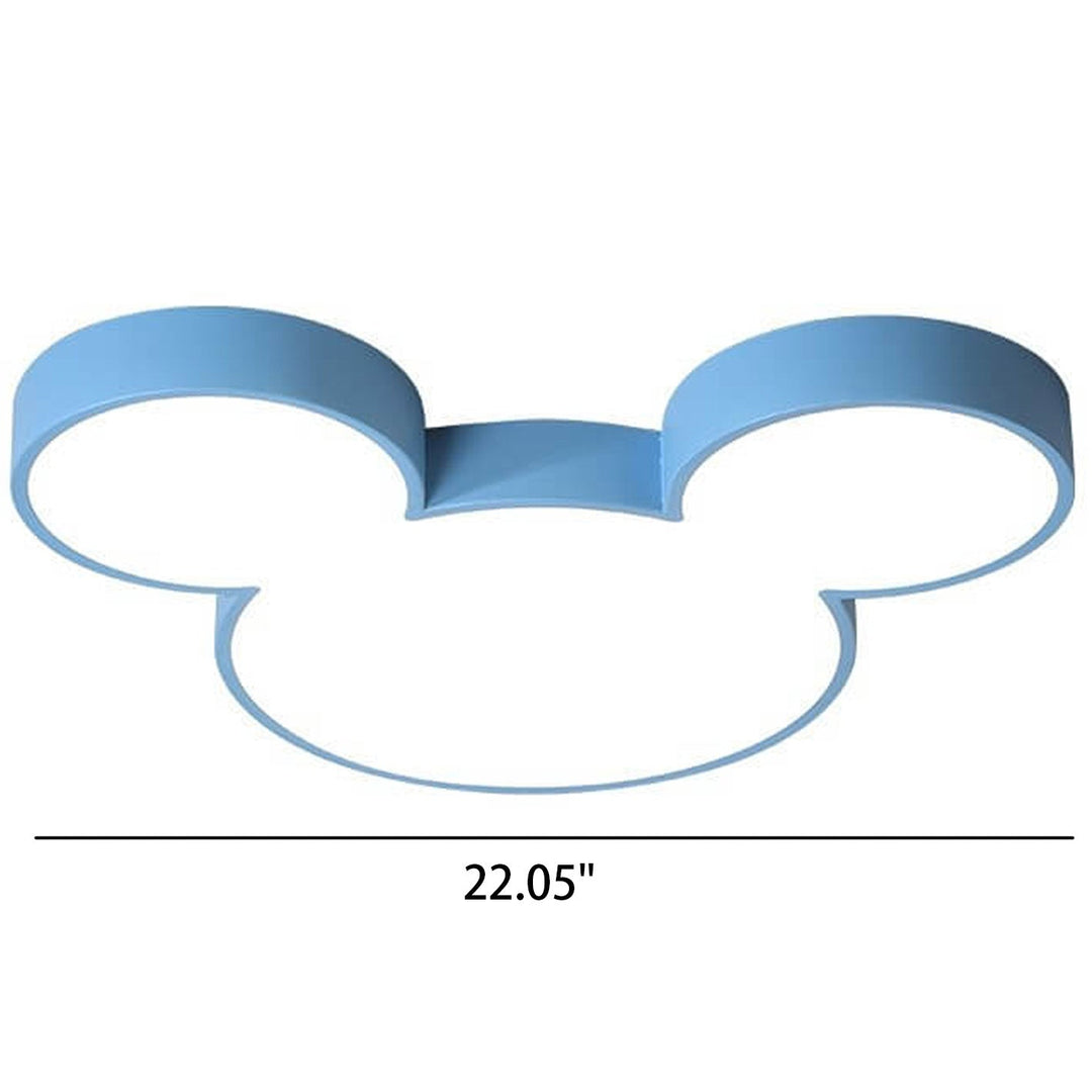Contemporary Creative Mouse Cartoon Slim LED Flush Mount Ceiling Light For Living Room &amp; Bedroom