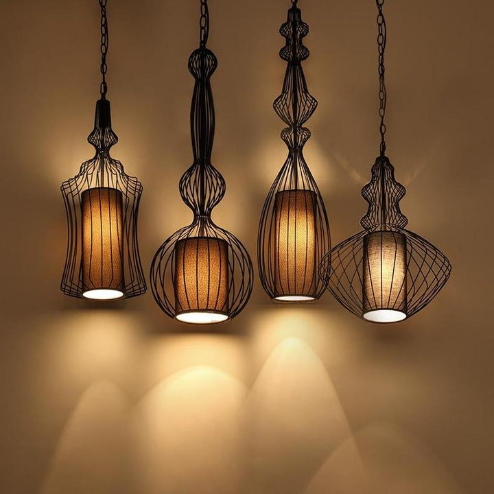 Industrial Retro Metal Birdcage 1-Light Lantern Pendant Light