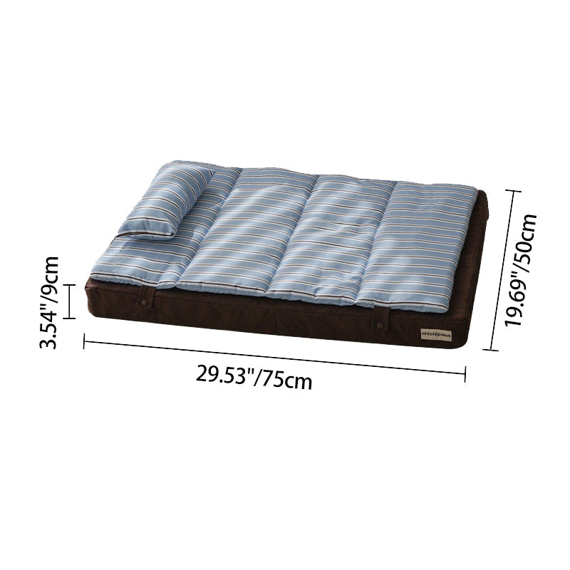 Modern Minimalist Cotton &amp; Polyester PP Rectangular Breathable Pet Bed Dog Bed With Removable Cushion For Living Room