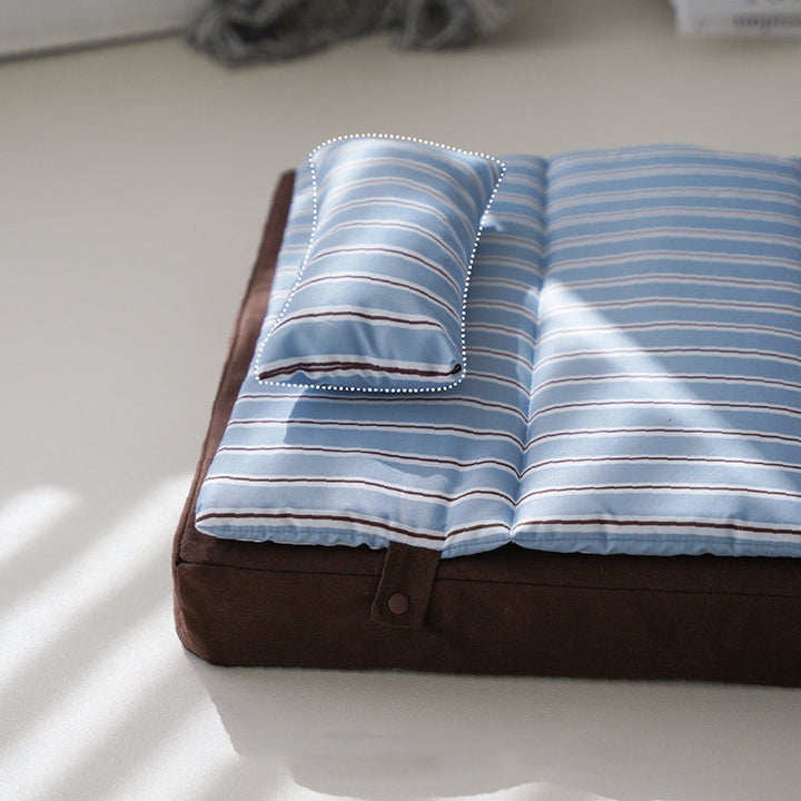 Modern Minimalist Cotton &amp; Polyester PP Rectangular Breathable Pet Bed Dog Bed With Removable Cushion For Living Room