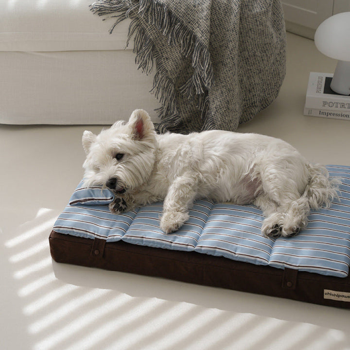 Modern Minimalist Cotton &amp; Polyester PP Rectangular Breathable Pet Bed Dog Bed With Removable Cushion For Living Room