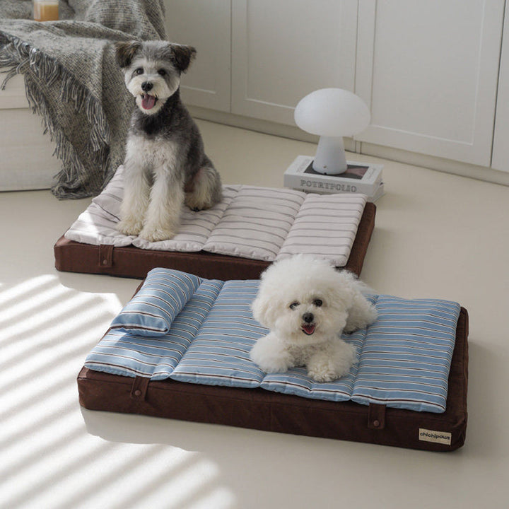 Modern Minimalist Cotton &amp; Polyester PP Rectangular Breathable Pet Bed Dog Bed With Removable Cushion For Living Room