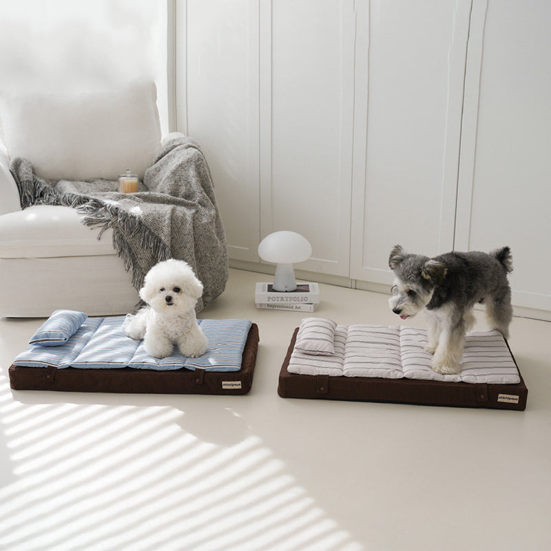 Modern Minimalist Cotton &amp; Polyester PP Rectangular Breathable Pet Bed Dog Bed With Removable Cushion For Living Room