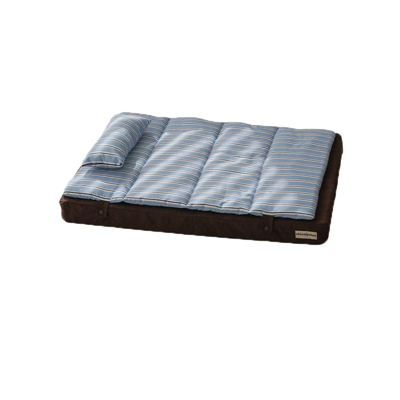 Modern Minimalist Cotton &amp; Polyester PP Rectangular Breathable Pet Bed Dog Bed With Removable Cushion For Living Room
