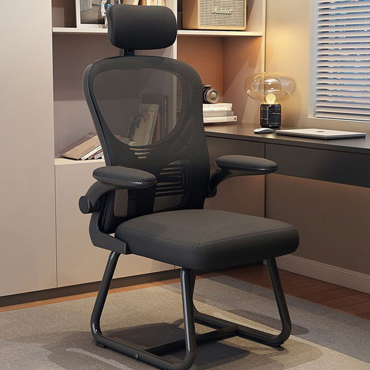 Modern Minimalist Ergonomic Design Metal PP Mesh Fabric Desk Chair With Backrest Adjustable Armrest For Home Office