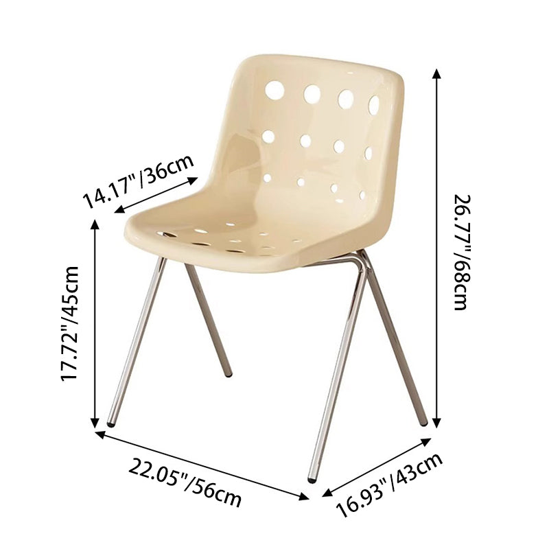 Modern Mid-Century Cheese Design PP Wrought Iron Dining Chair Backrest For Living Room &amp; Dining Room
