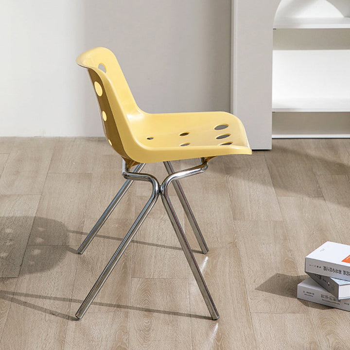 Modern Mid-Century Cheese Design PP Wrought Iron Dining Chair Backrest For Living Room &amp; Dining Room