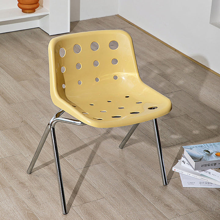 Modern Mid-Century Cheese Design PP Wrought Iron Dining Chair Backrest For Living Room &amp; Dining Room