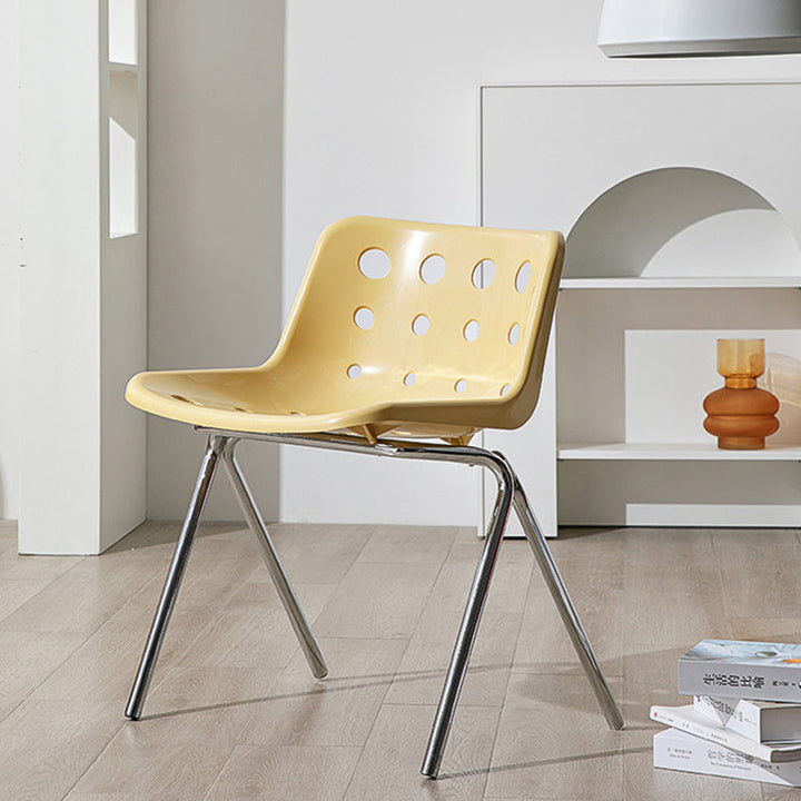 Modern Mid-Century Cheese Design PP Wrought Iron Dining Chair Backrest For Living Room &amp; Dining Room