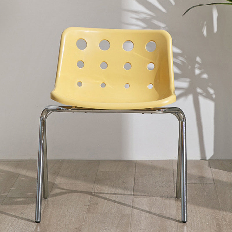 Modern Mid-Century Cheese Design PP Wrought Iron Dining Chair Backrest For Living Room &amp; Dining Room