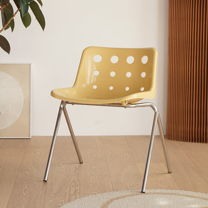 Modern Mid-Century Cheese Design PP Wrought Iron Dining Chair Backrest For Living Room &amp; Dining Room