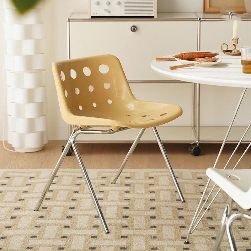 Modern Mid-Century Cheese Design PP Wrought Iron Dining Chair Backrest For Living Room &amp; Dining Room