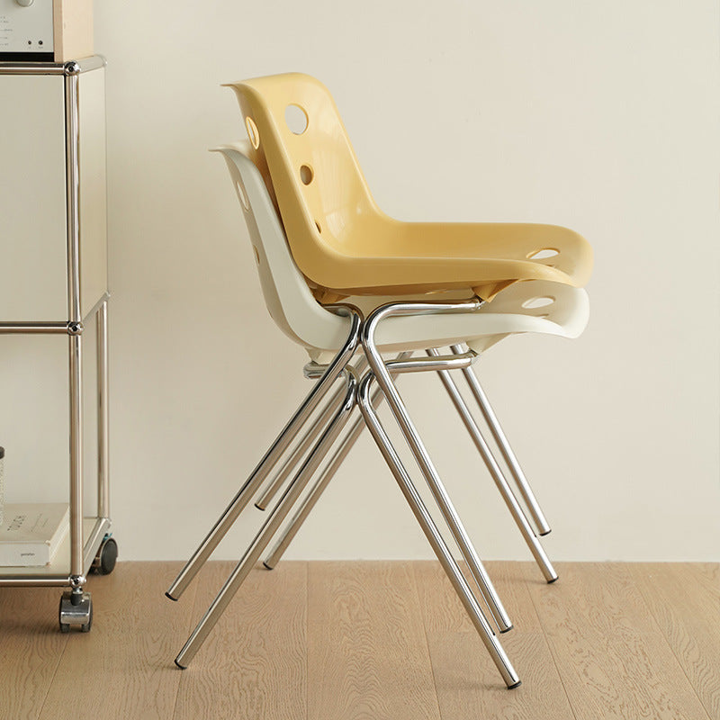 Modern Mid-Century Cheese Design PP Wrought Iron Dining Chair Backrest For Living Room &amp; Dining Room
