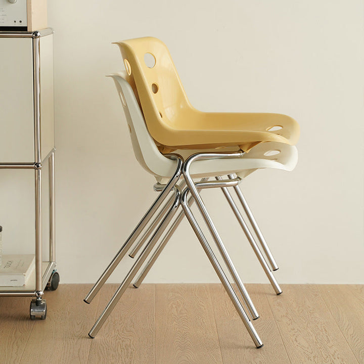 Modern Mid-Century Cheese Design PP Wrought Iron Dining Chair Backrest For Living Room &amp; Dining Room