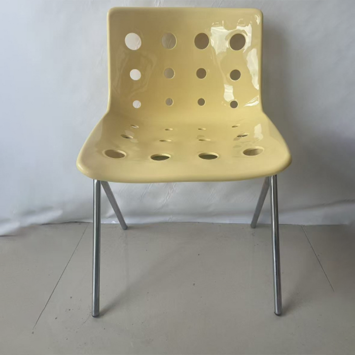 Modern Mid-Century Cheese Design PP Wrought Iron Dining Chair Backrest For Living Room &amp; Dining Room