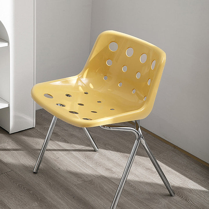 Modern Mid-Century Cheese Design PP Wrought Iron Dining Chair Backrest For Living Room &amp; Dining Room