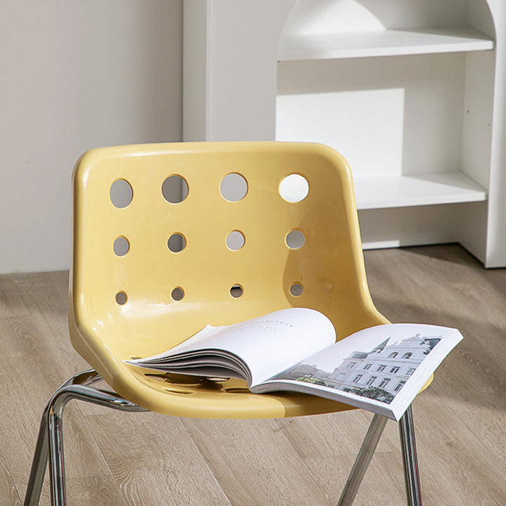 Modern Mid-Century Cheese Design PP Wrought Iron Dining Chair Backrest For Living Room &amp; Dining Room