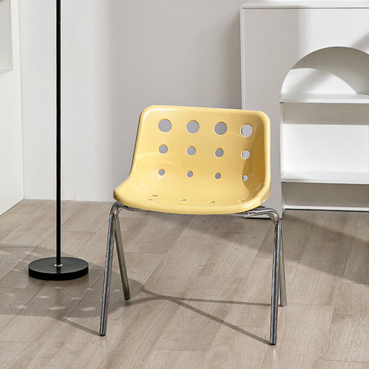 Modern Mid-Century Cheese Design PP Wrought Iron Dining Chair Backrest For Living Room &amp; Dining Room