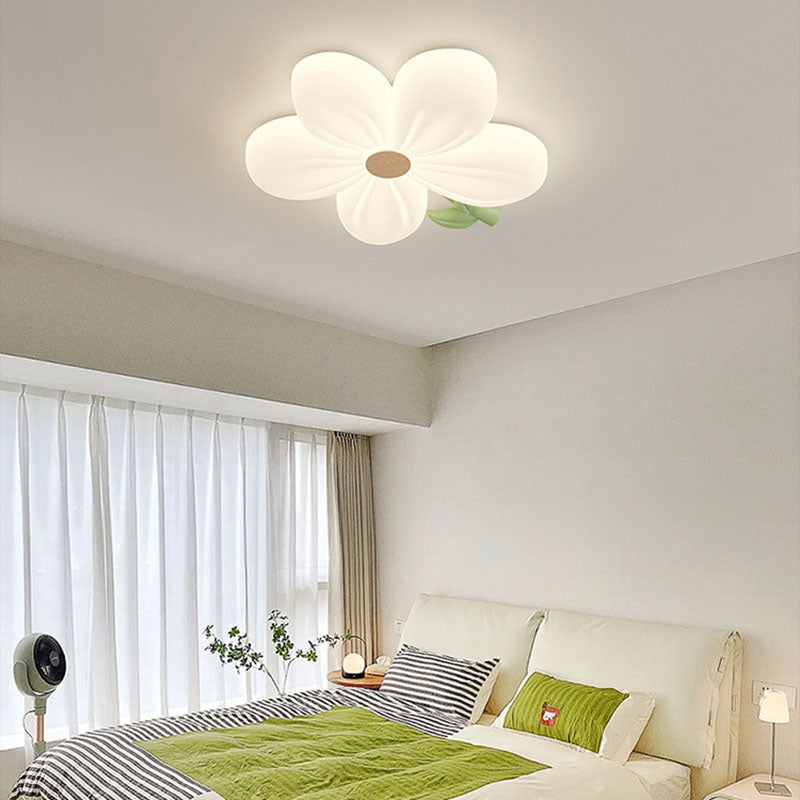 Contemporary Creative Kids Flower Shaped Iron Plastic LED Flush Mount Ceiling Light For Bedroom
