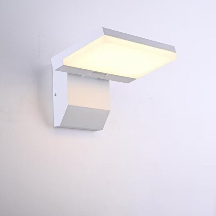 Modern Minimalist Motion Sensor Waterproof Foldable Rotatable Square Round Aluminum PC LED Wall Sconce Lamp For Garden