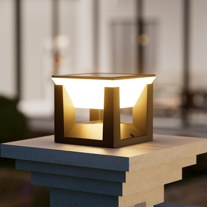 Modern Minimalist Waterproof Solar Square Round ABS Glass PC LED Outdoor Light Landscape Lighting For Garden