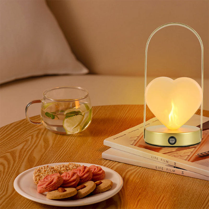 Contemporary Creative USB Adjustable Arched Heart Iron Acrylic LED Table Lamp Night Light For Bedroom
