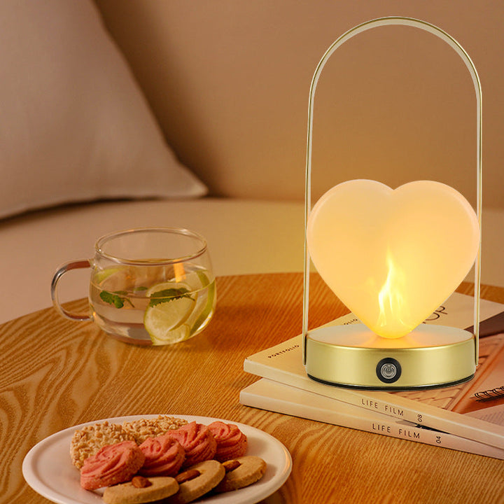 Contemporary Creative USB Adjustable Arched Heart Iron Acrylic LED Table Lamp Night Light For Bedroom