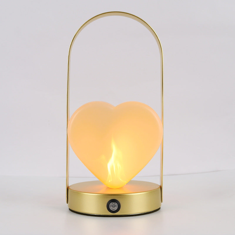 Contemporary Creative USB Adjustable Arched Heart Iron Acrylic LED Table Lamp Night Light For Bedroom