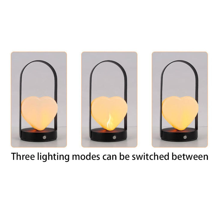 Contemporary Creative USB Adjustable Arched Heart Iron Acrylic LED Table Lamp Night Light For Bedroom