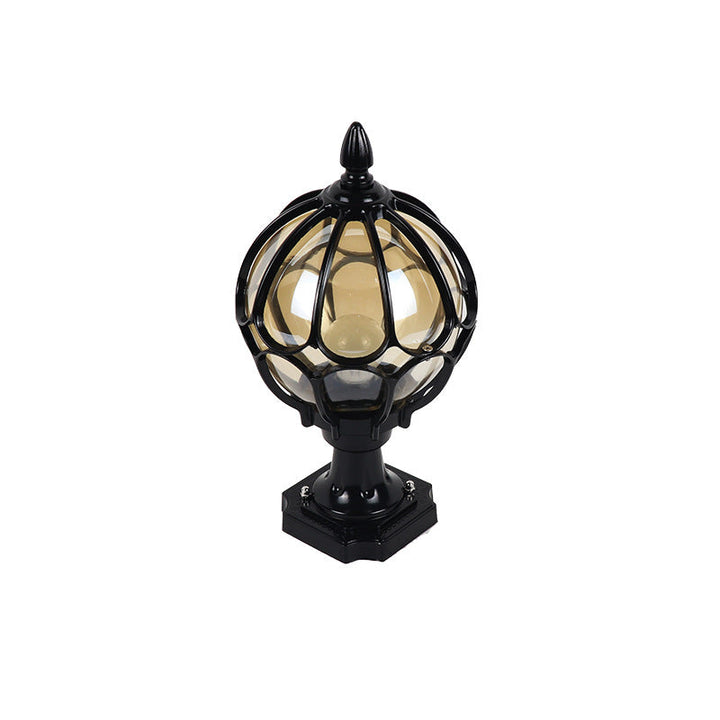 Contemporary Simplicity Round Waterproof Aluminum Glass 1 - Light Outdoor Post Light For Garden