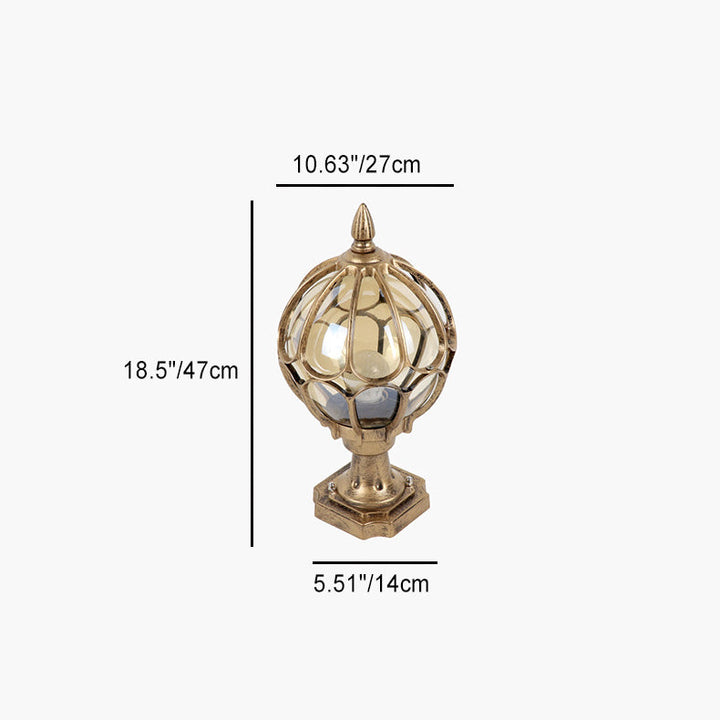 Contemporary Simplicity Round Waterproof Aluminum Glass 1 - Light Outdoor Post Light For Garden