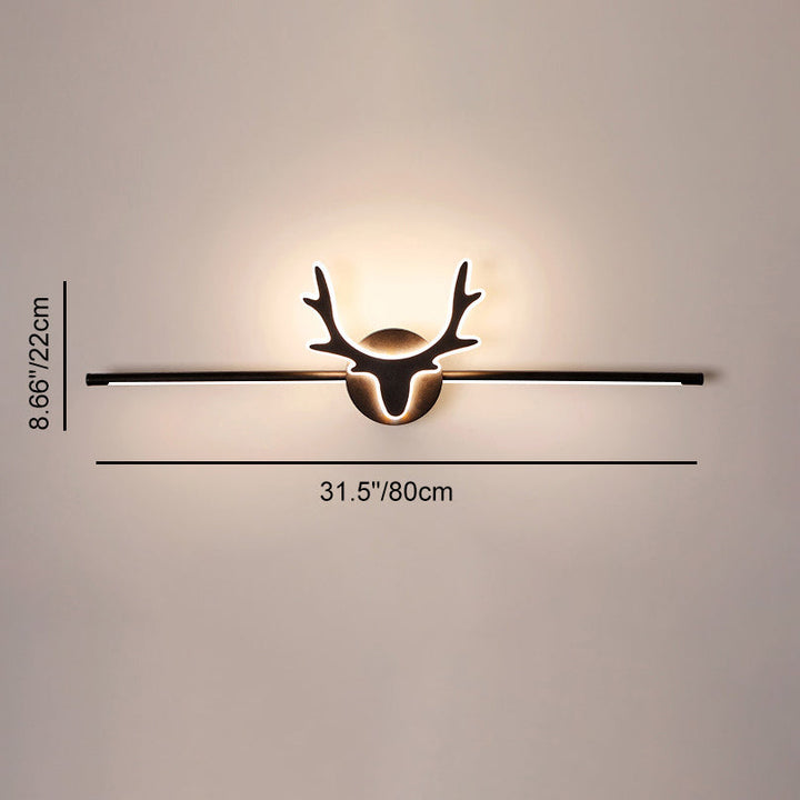 Contemporary Scandinavian Deer Iron Acrylic LED Vanity Light Mirror Front Wall Sconce Lamp For Bathroom