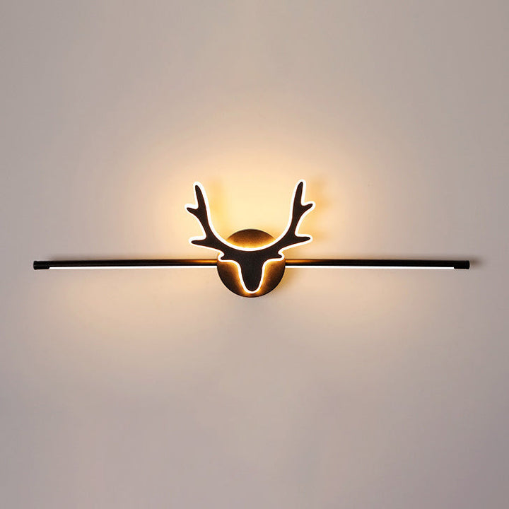 Contemporary Scandinavian Deer Iron Acrylic LED Vanity Light Mirror Front Wall Sconce Lamp For Bathroom
