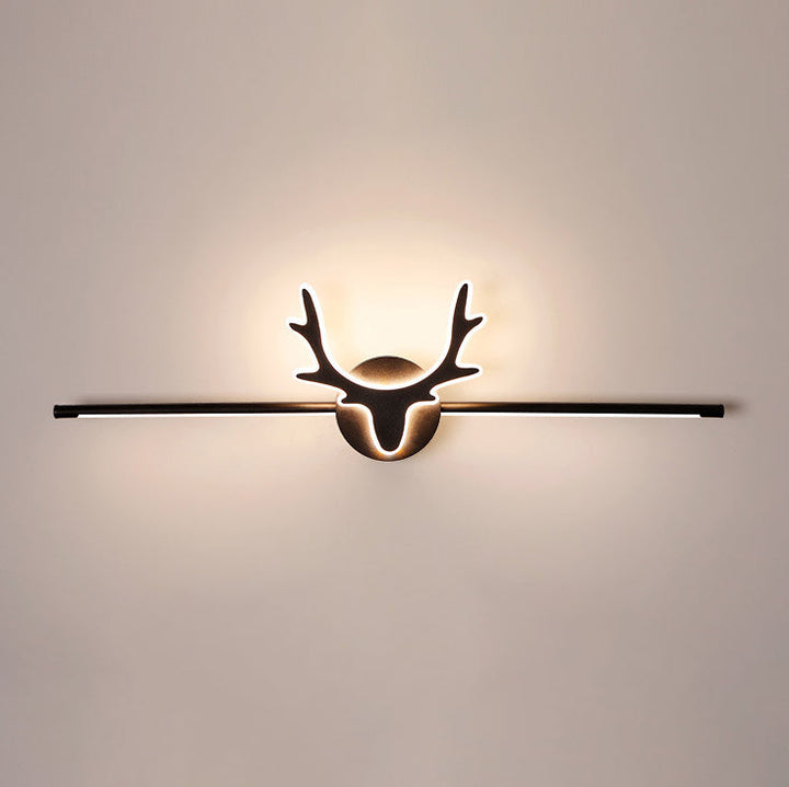 Contemporary Scandinavian Deer Iron Acrylic LED Vanity Light Mirror Front Wall Sconce Lamp For Bathroom