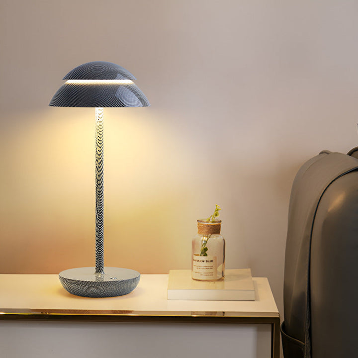 Contemporary Nordic Mushroom ABS Lampshade Round Base LED Table Lamp For Bedroom