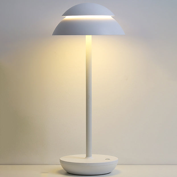 Contemporary Nordic Mushroom ABS Lampshade Round Base LED Table Lamp For Bedroom