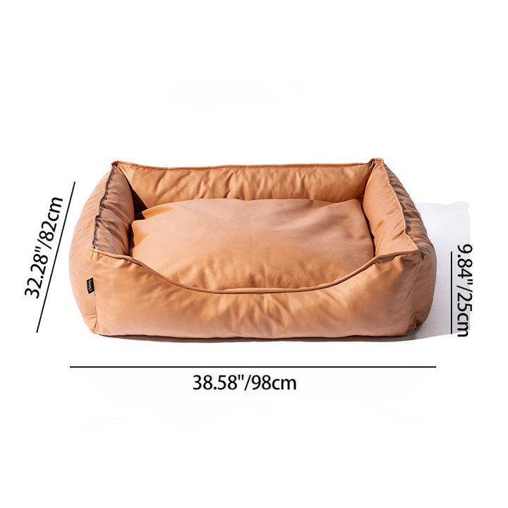 Modern Minimalist Synthetic Fabric Sponge Rectangular Pet Bed Dog Bed With Waterproof &amp; Removable Cover For Living Room