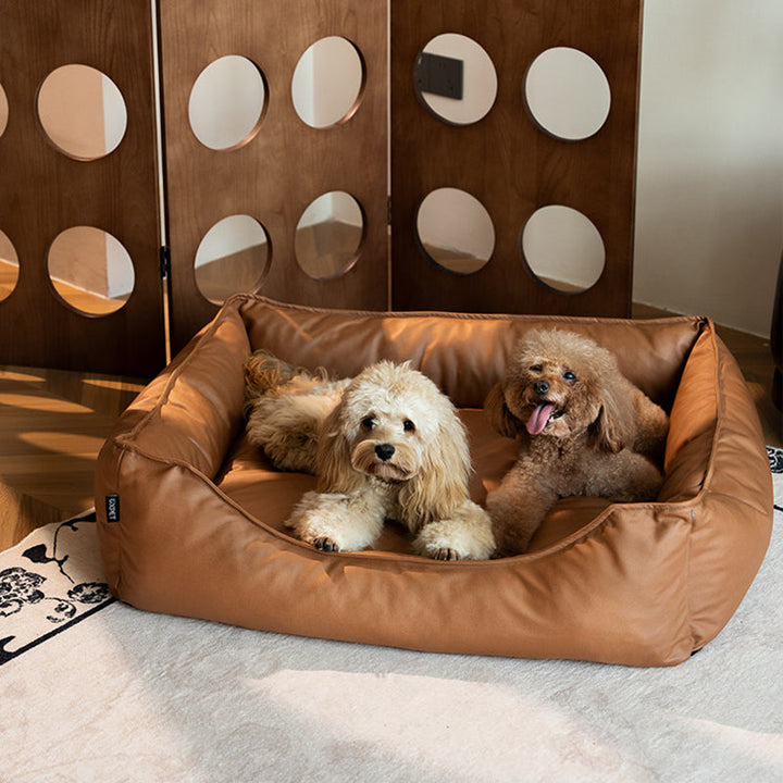 Modern Minimalist Synthetic Fabric Sponge Rectangular Pet Bed Dog Bed With Waterproof &amp; Removable Cover For Living Room