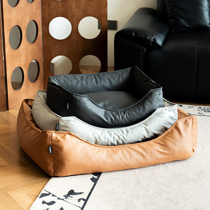 Modern Minimalist Synthetic Fabric Sponge Rectangular Pet Bed Dog Bed With Waterproof &amp; Removable Cover For Living Room