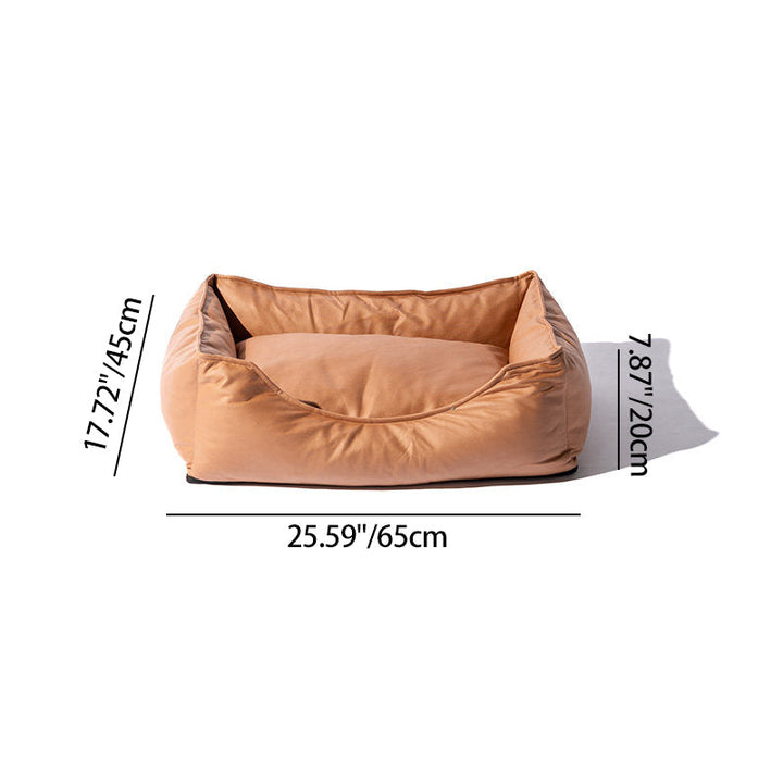 Modern Minimalist Synthetic Fabric Sponge Rectangular Pet Bed Dog Bed With Waterproof &amp; Removable Cover For Living Room