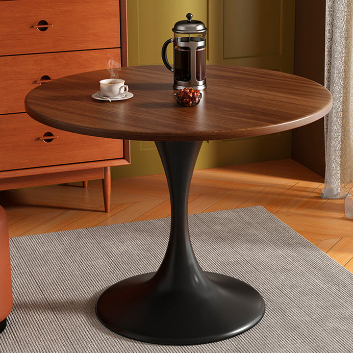 Modern Minimalist Tulip-Shaped Round MDF Carbon Steel Coffee Table Dining Table for Small Space For Living Room