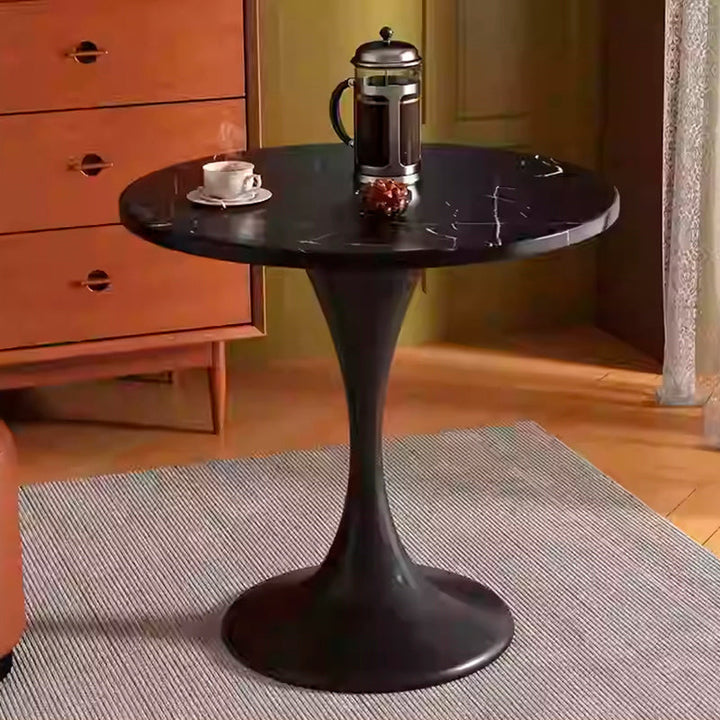 Modern Minimalist Tulip-Shaped Round MDF Carbon Steel Coffee Table Dining Table for Small Space For Living Room
