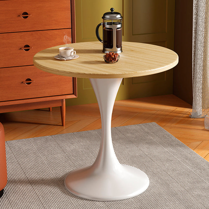 Modern Minimalist Tulip-Shaped Round MDF Carbon Steel Coffee Table Dining Table for Small Space For Living Room