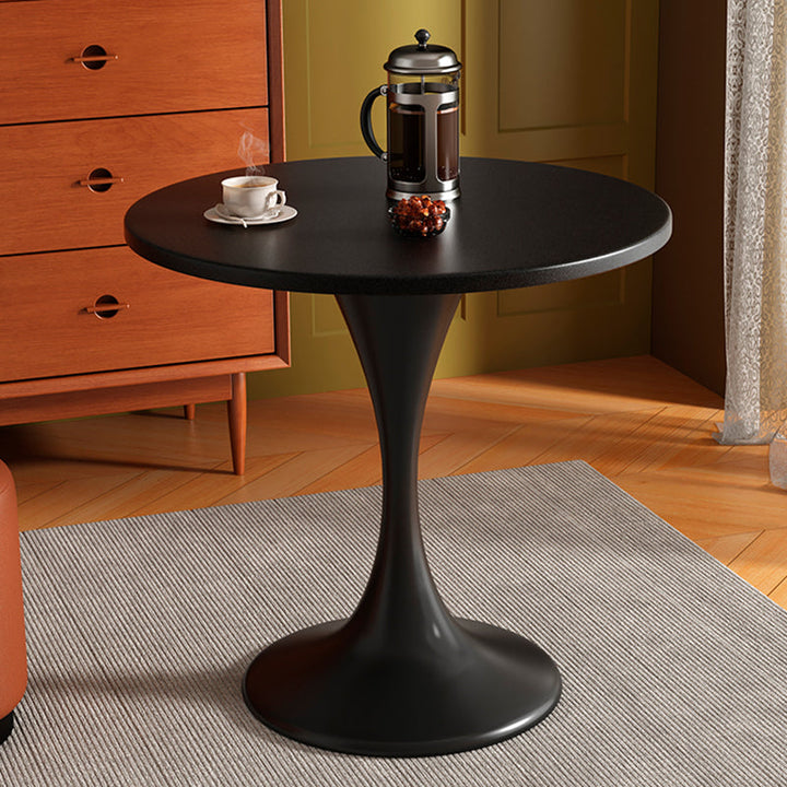 Modern Minimalist Tulip-Shaped Round MDF Carbon Steel Coffee Table Dining Table for Small Space For Living Room