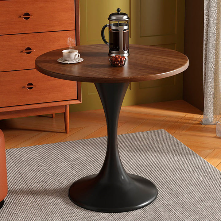 Modern Minimalist Tulip-Shaped Round MDF Carbon Steel Coffee Table Dining Table for Small Space For Living Room