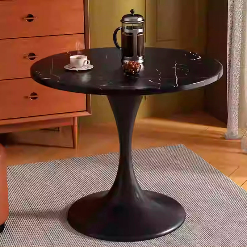 Modern Minimalist Tulip-Shaped Round MDF Carbon Steel Coffee Table Dining Table for Small Space For Living Room