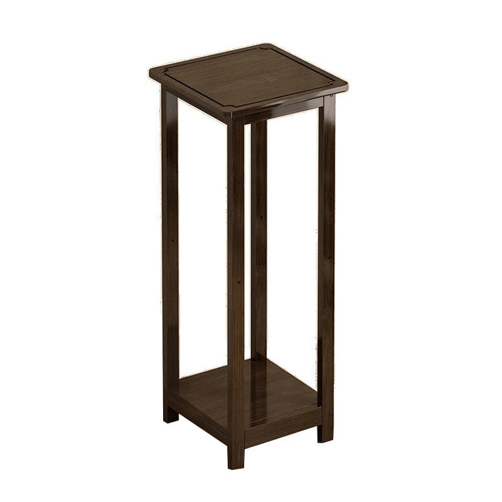 Traditional Chinese Square Nan Bamboo Console Table 1/2-Tier For Living Room
